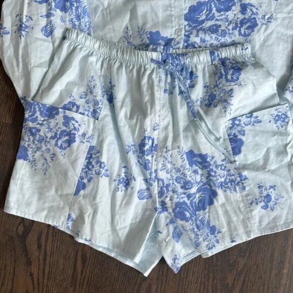 Free people x Intimately FP Early Morning Sleep Set in chambray Combo XL - Picture 4 of 5